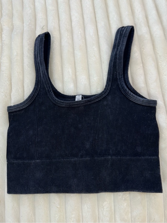 Zenana Outfitters Tops - Black Ribbed Women's Crop Tank Top
